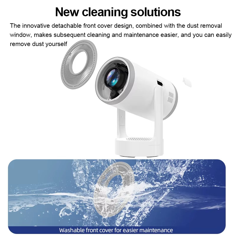 Mini Projector 4K 1080P Andriod 14 Wifi6 BT5.4 Home Cinema Outdoor Portable Projector with Touch Lamp HIFI Speaker