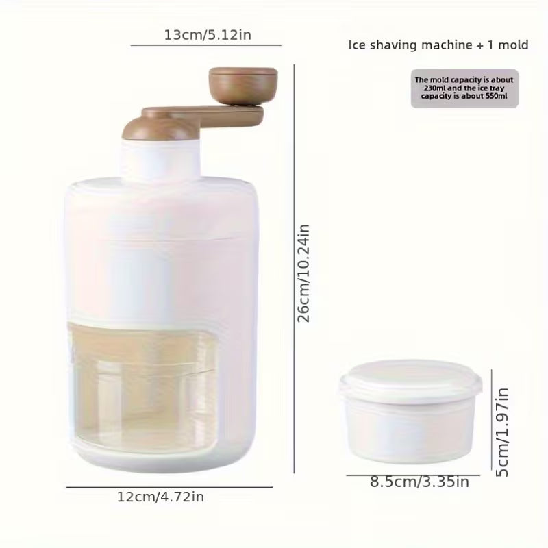 Home-Use Small Ice Crusher for Making Crushed Ice And Snow Cones, a Manual Tool for Creating Fluffy Ice Treats