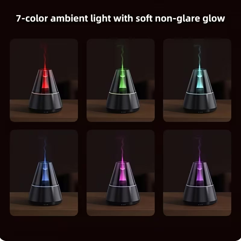 Simulated Flame Aroma Diffuser, Soundwave Technology Humidifier with Candlelight Effect, Scent Dispenser