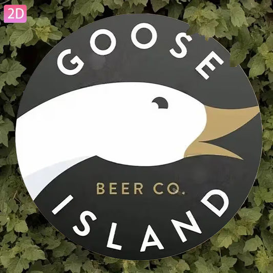 2D Flat - A 2D Wall Sign Featuring a Vintage Beer Bottle Cap Decoration