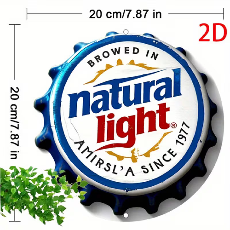 1pc Light Beer Logo Retro Metal Wall Art