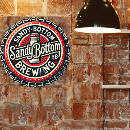 2D Flat, 2D Flat A 2D flat black beer bottle cap shaped hanging decoration
