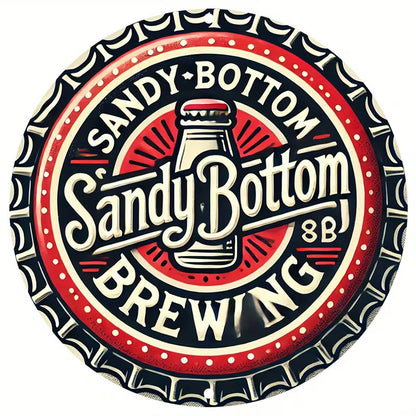 2D Flat, 2D Flat A 2D flat black beer bottle cap shaped hanging decoration