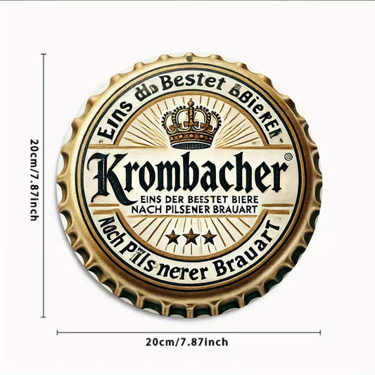 2D Flat, Kronbach Vintage Beer Bottle Cap Aluminum Sign 20.32cm x 20.32cm