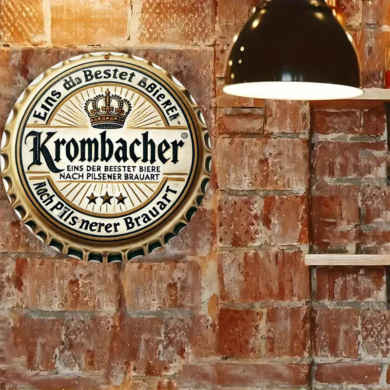 2D Flat, Kronbach Vintage Beer Bottle Cap Aluminum Sign 20.32cm x 20.32cm