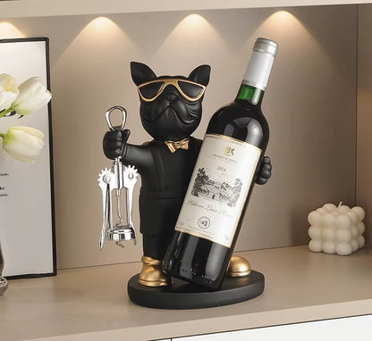 French Bulldog Wine Holder Resin Wine Racks Countertop Wine Stand Wine Bottle Holder Wine Bottle Rack Home Office Decor